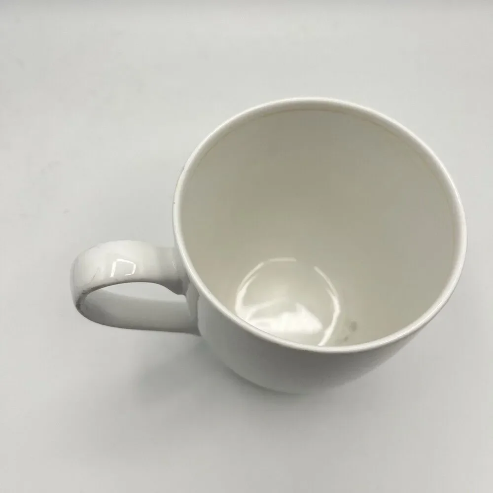 Crate & Barrel Mug White Porcelain Handled 4